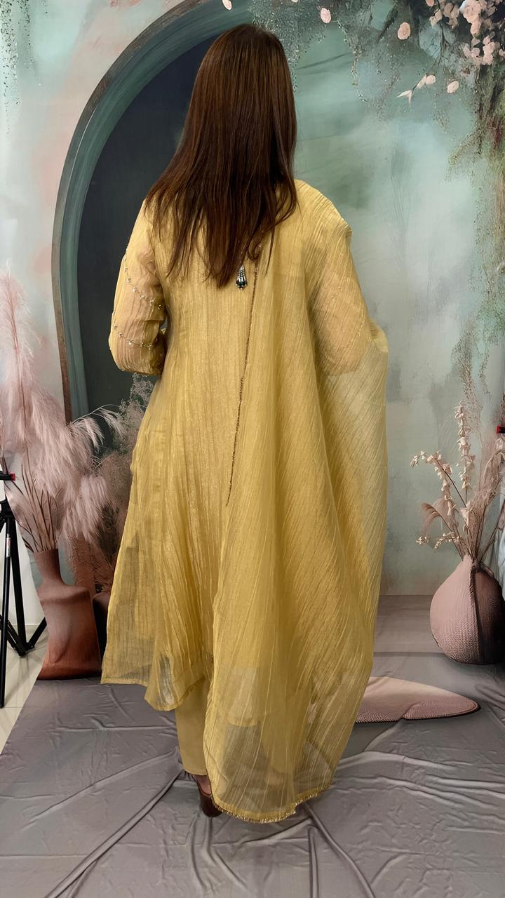 Gold Detailed Work 3-Piece Suit Set