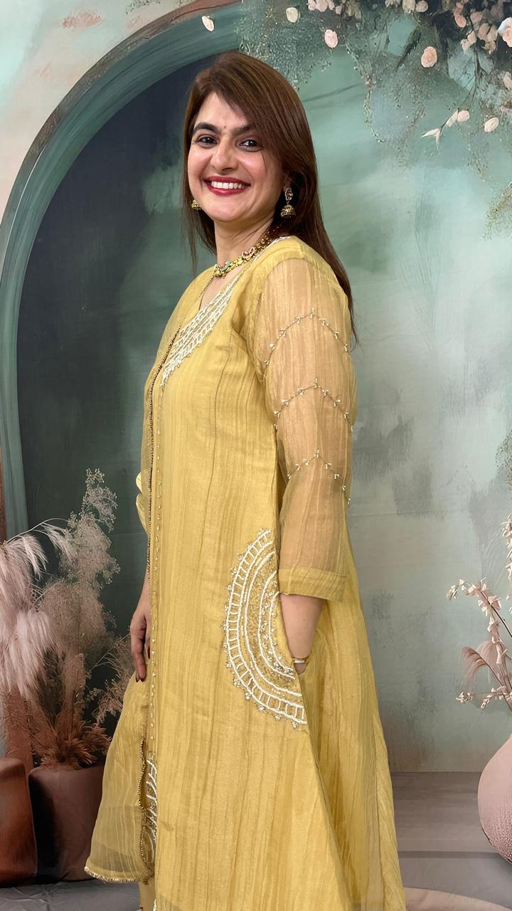 Gold Detailed Work 3-Piece Suit Set