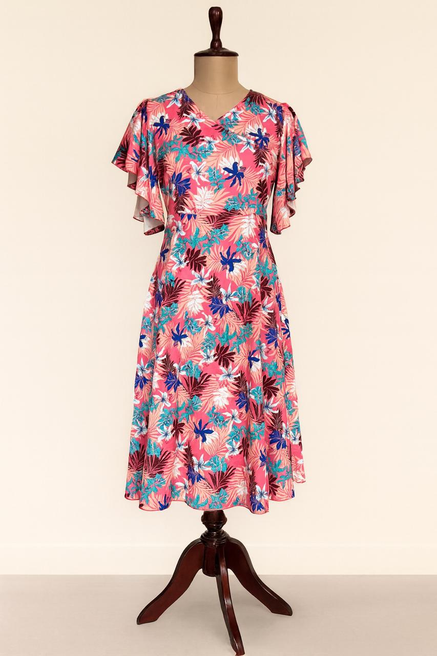 Tropical Bloom Midi Dress