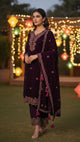 Velvet Embroidered Suit Set