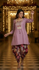 Purple Kurta Set With a Floral Dhoti Salwar