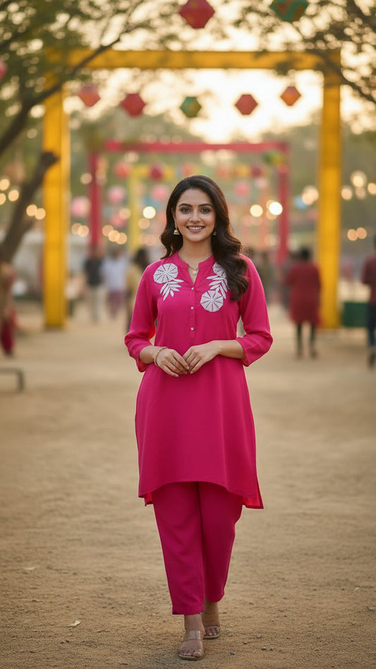 Pink Tunic And Pants Co-ord Set