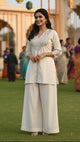 White Embroidered Cotton Kurta And Pant Set
