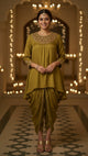 Olive Green Kurta With Dhoti Pant Set
