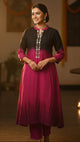 Party Wear Black And Rani Ombre