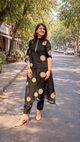 Royal Black Kurta Set With Sequence Work