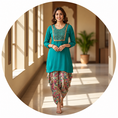 Kurta With Dhoti Pant