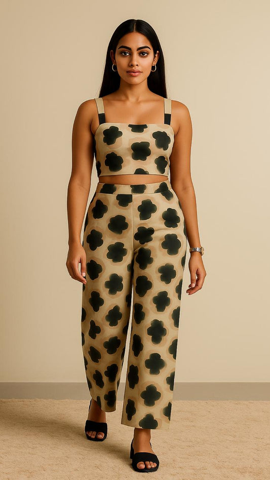 Sands of Style-Printed Crop & Pant Set