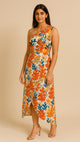 Tropical Sunset One-Shoulder Dress