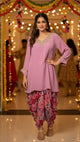 Pink Kurti With Dhoti Set