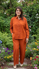 Rust Cotton + Linen Mixed Co-ord Set
