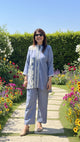 Sky Blue Jute Embroidered Co-ord Set