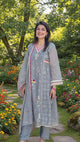 Grey Mulchanderi Suit Set