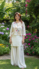 Ivory Short Kurti With Jacket And Plazoo