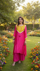 Gajji Silk Rani Pink Kurti Pant Set
