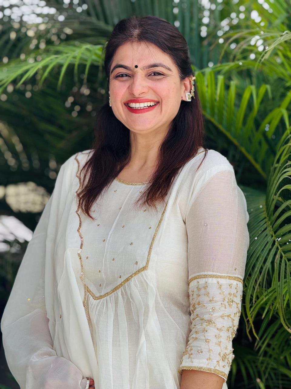 Mul Chanderi Off White Suit Set