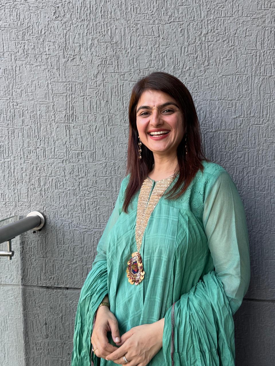 Green Pure Mul Chanderi Suit