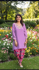 Purple Organza Kurti With Dhoti Set