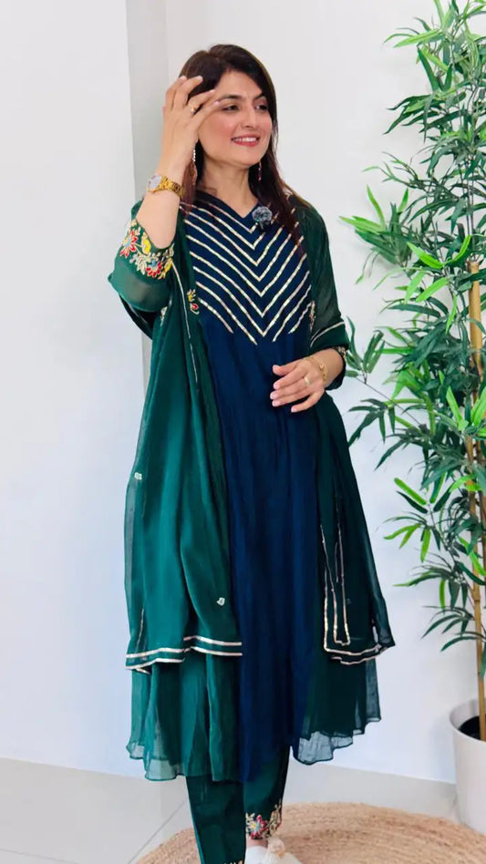 Party Pure Mul Chanderi Suit