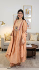 Pure Mul Chanderi Peach Anarkali Suit Set