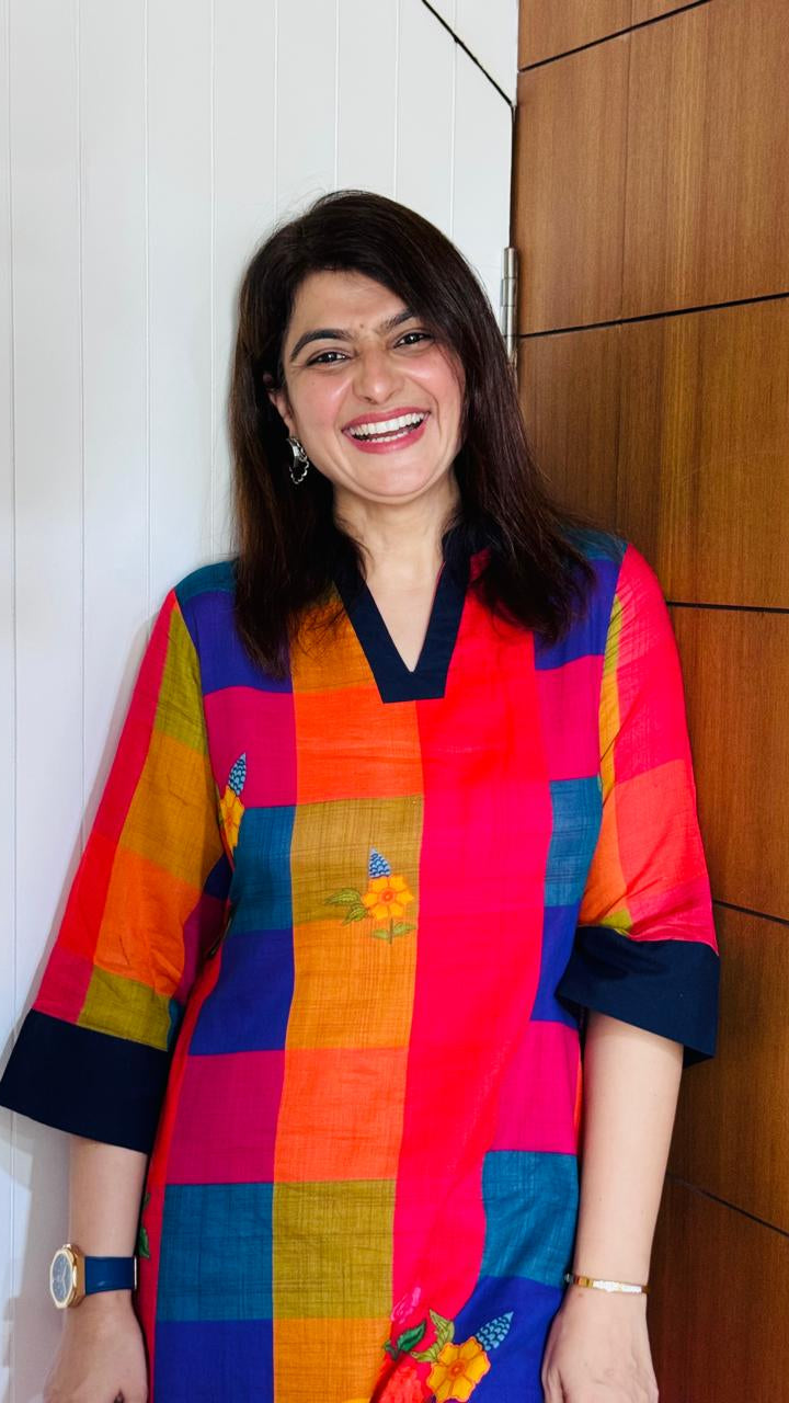 Madrasi Checks Kurti Pant Set