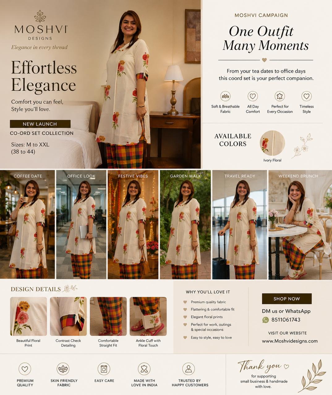 Ivory Floral Print Co-ord Set
