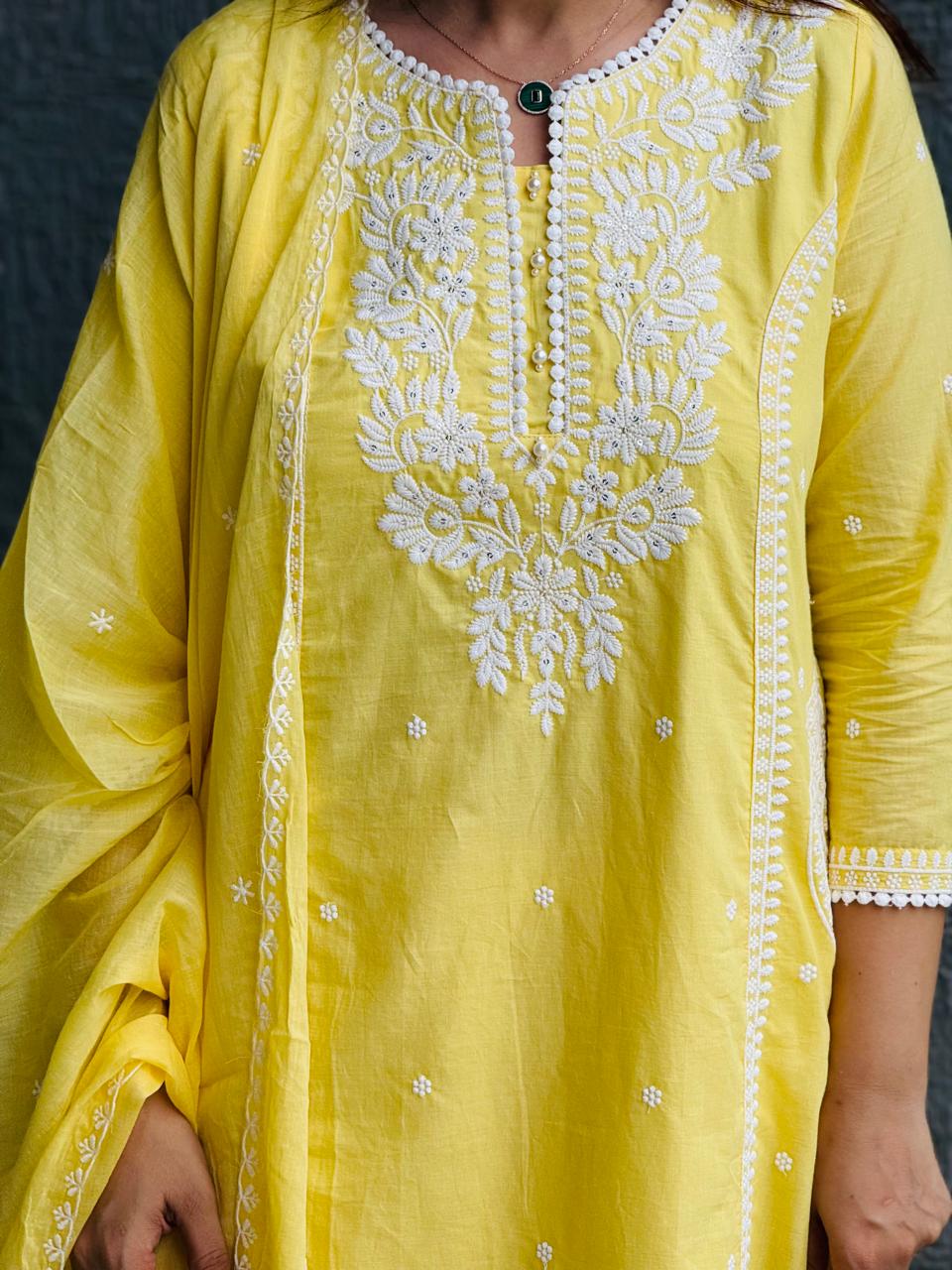 Yellow Lakhnavi Suit Set