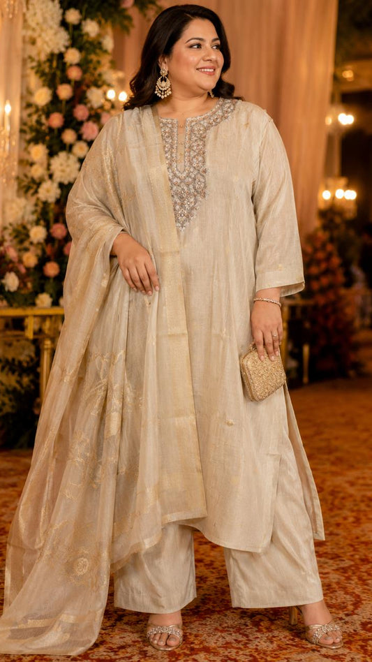 Ivory Drape Suit Set