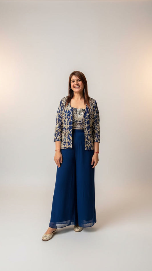 Royal Blue Festive jacket & Co-ord set
