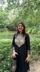Black & Antique Gold Embroidered Indo-Western Co-ord Set