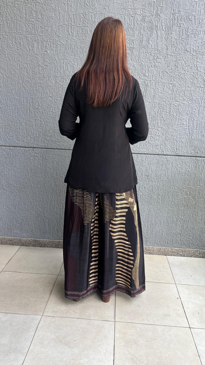 Black Pure Crepe Co-ord Set