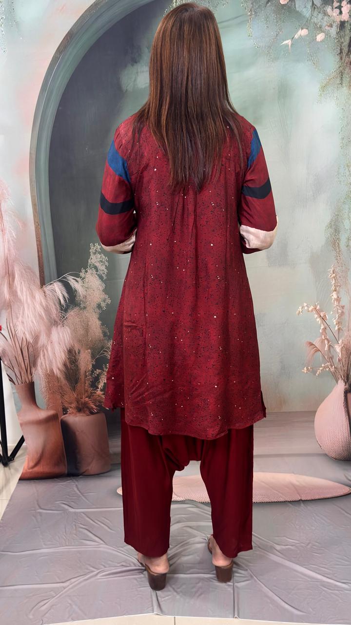 Ajrakh Block Print 3-Piece Co-ord Set