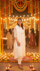 Mul Chanderi Off White Suit Set