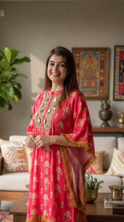 Rani Pink Kaftan Set
