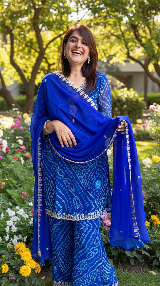 Bhandhani Kurti PLazoo Set