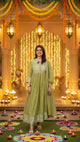 Parrot Green Anarkali Suit Set