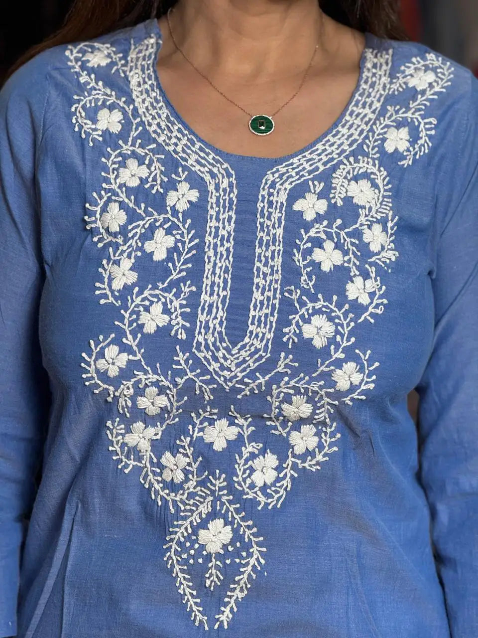 Sky Blue Kurti Pant Set