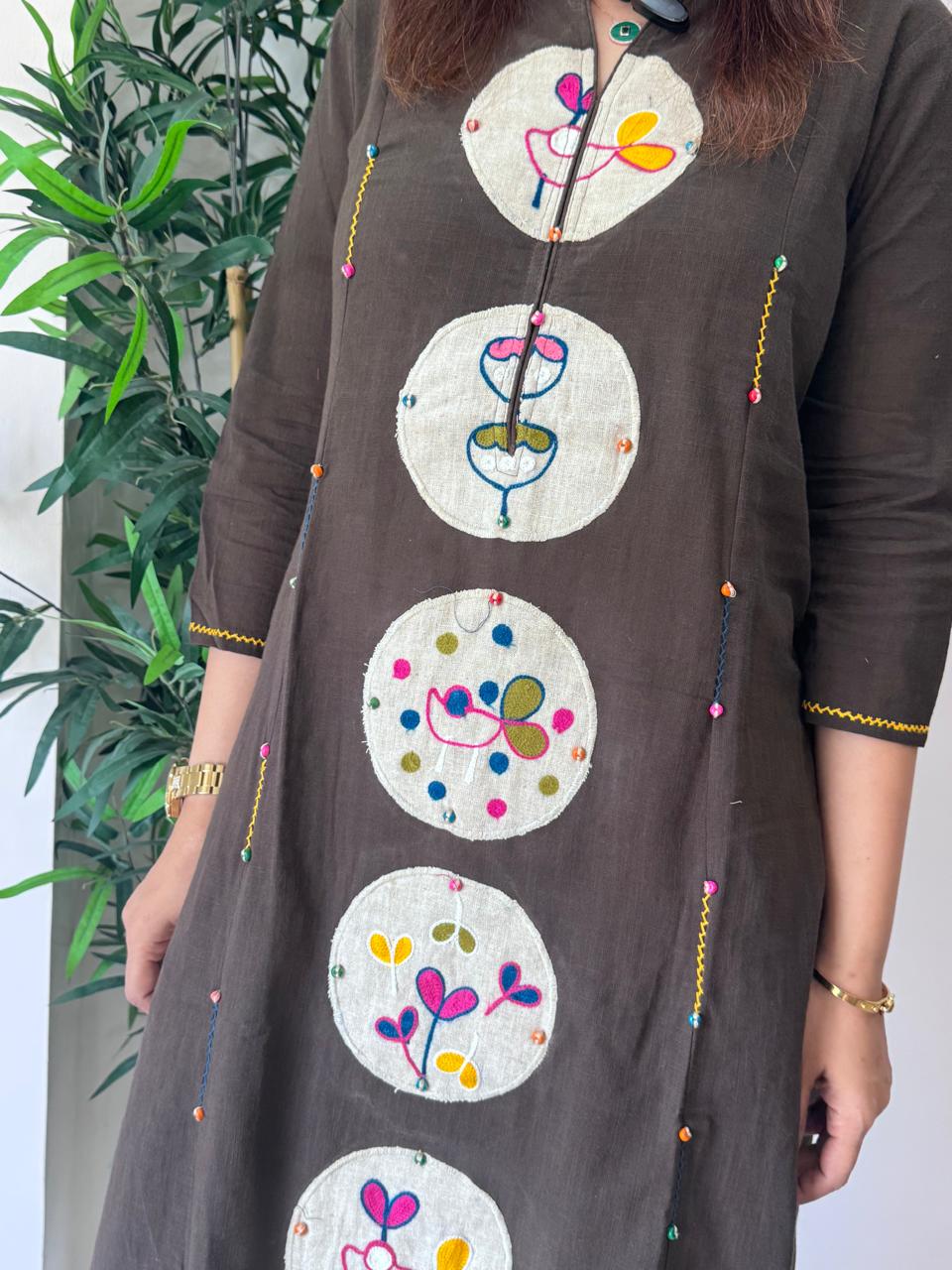 Brown Pure Cotton Co-ord Set