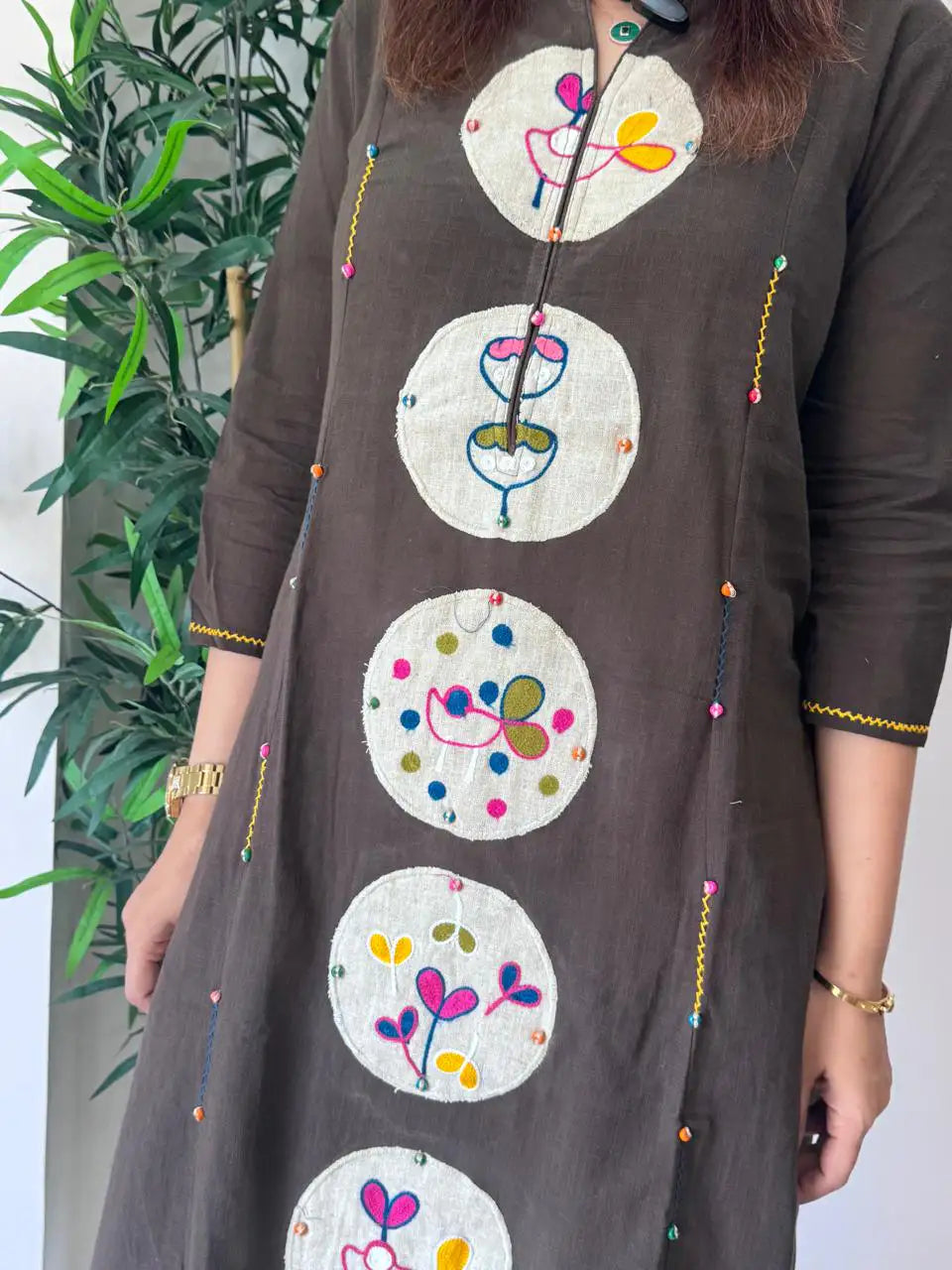 Brown Pure Cotton Co-ord Set