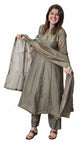 Mulchanderi Khaki Greay Suit Set