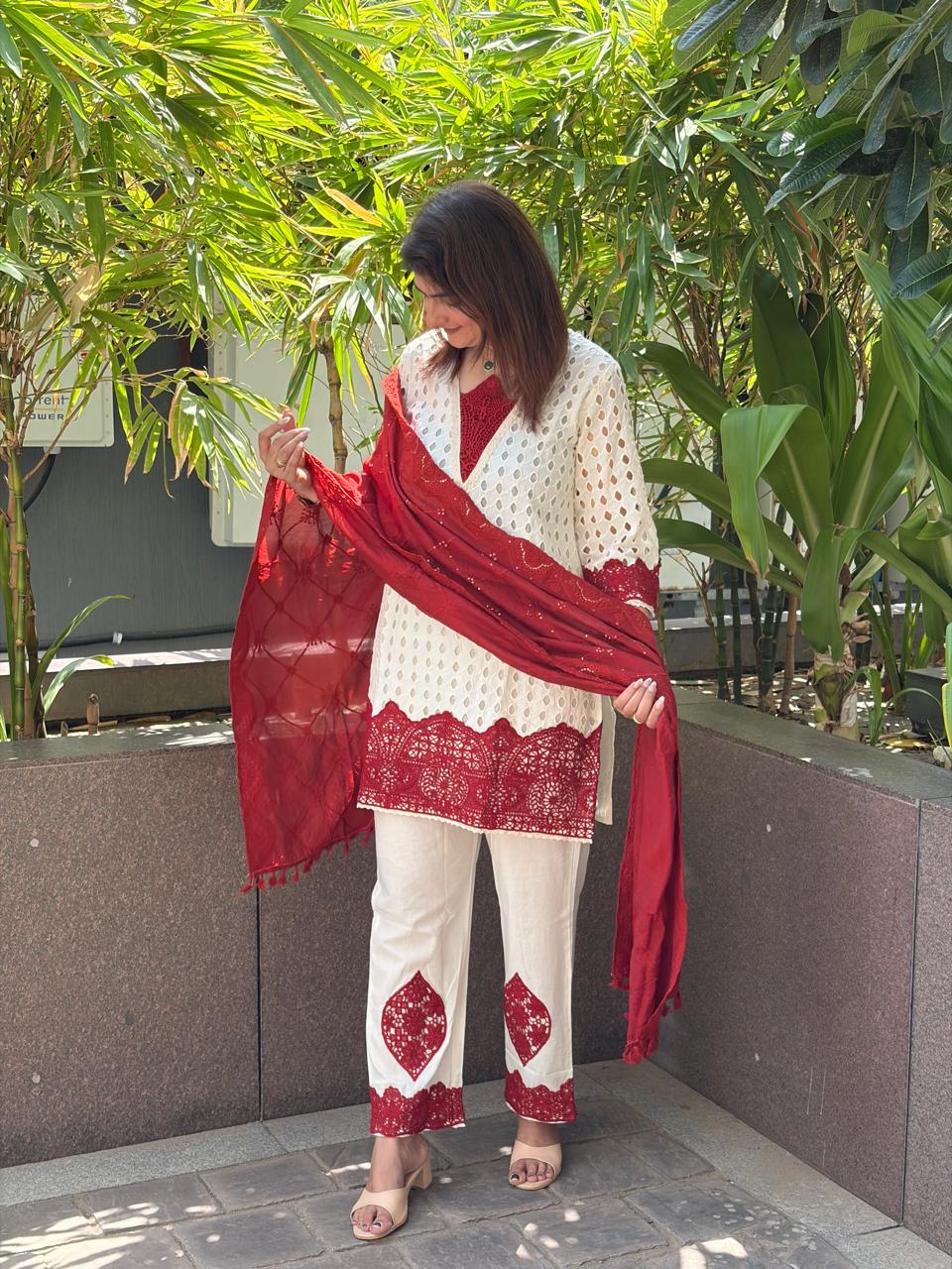 ivory Lace Elegance Suit Set