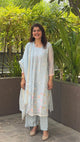 Ice Blue Mul Chanderi Suit Set