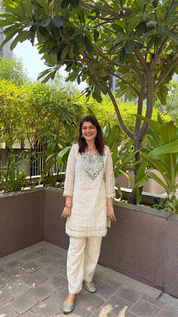 Ivory Cotton Mirror Co-ord Set