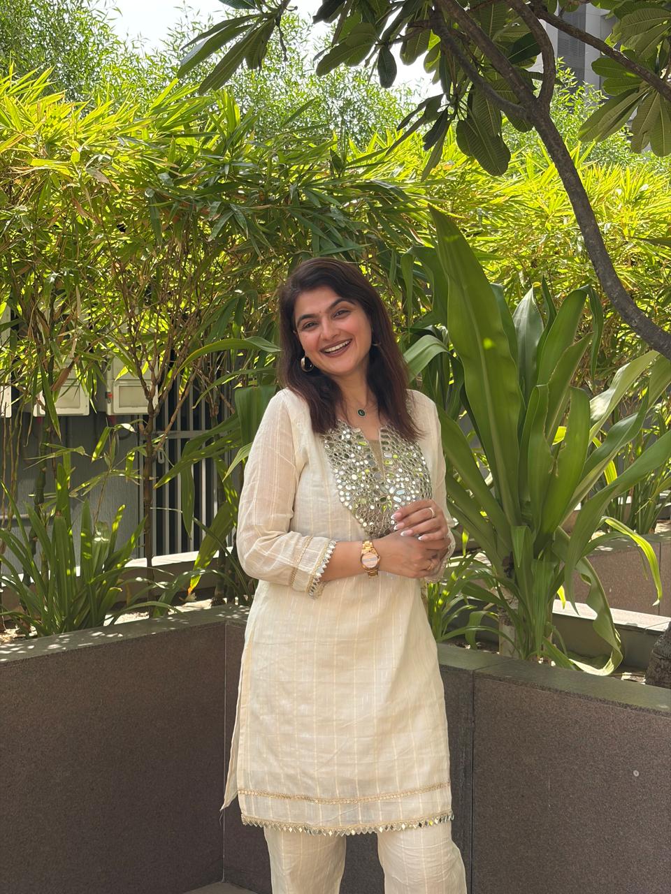 Ivory Cotton Mirror Co-ord Set