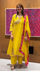 Pure Mulchanderi Angrakha A Line Suit Set