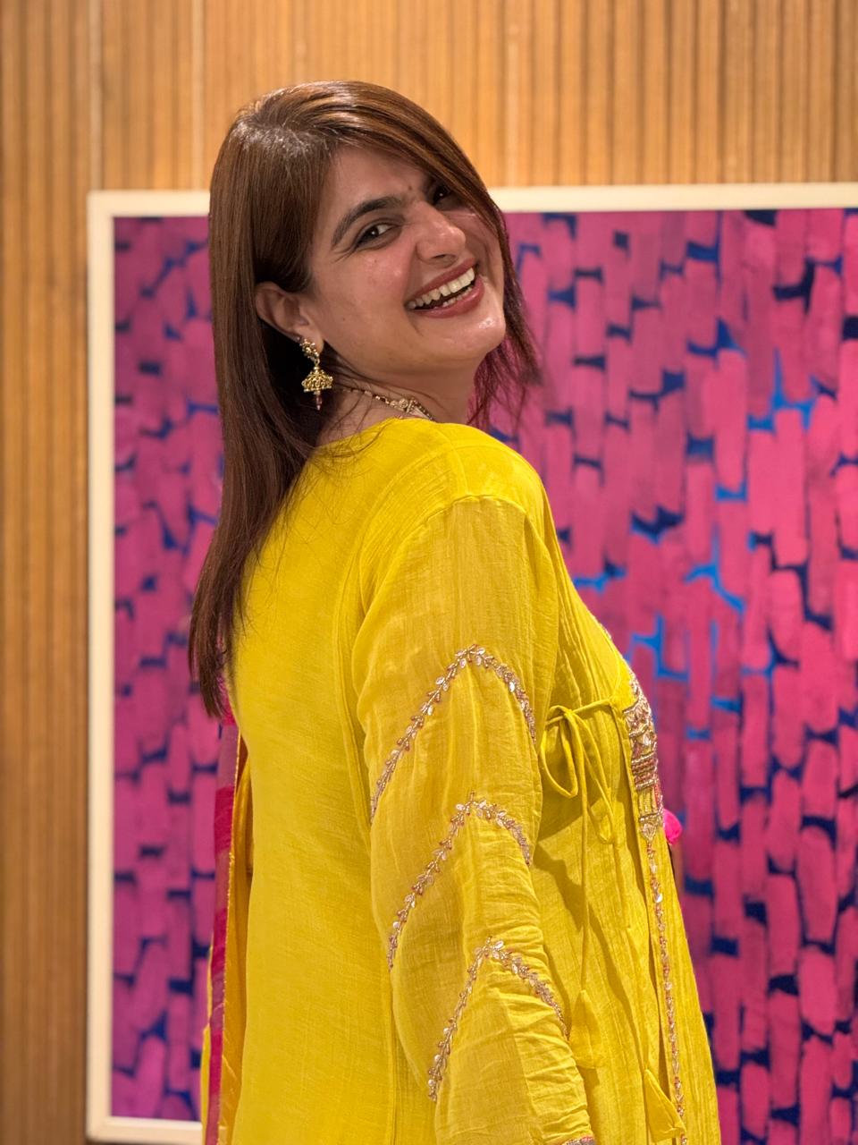 Pure Mulchanderi Angrakha A Line Suit Set