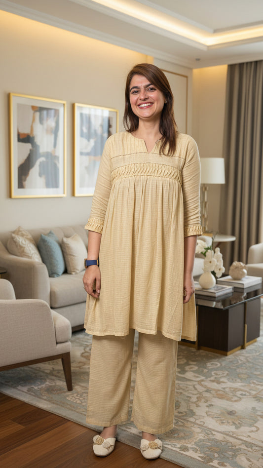Ivory Ease Cotton Co-ord Set