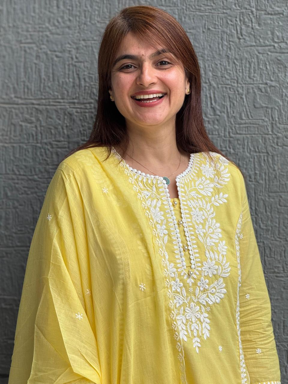 Yellow Lakhnavi Suit Set