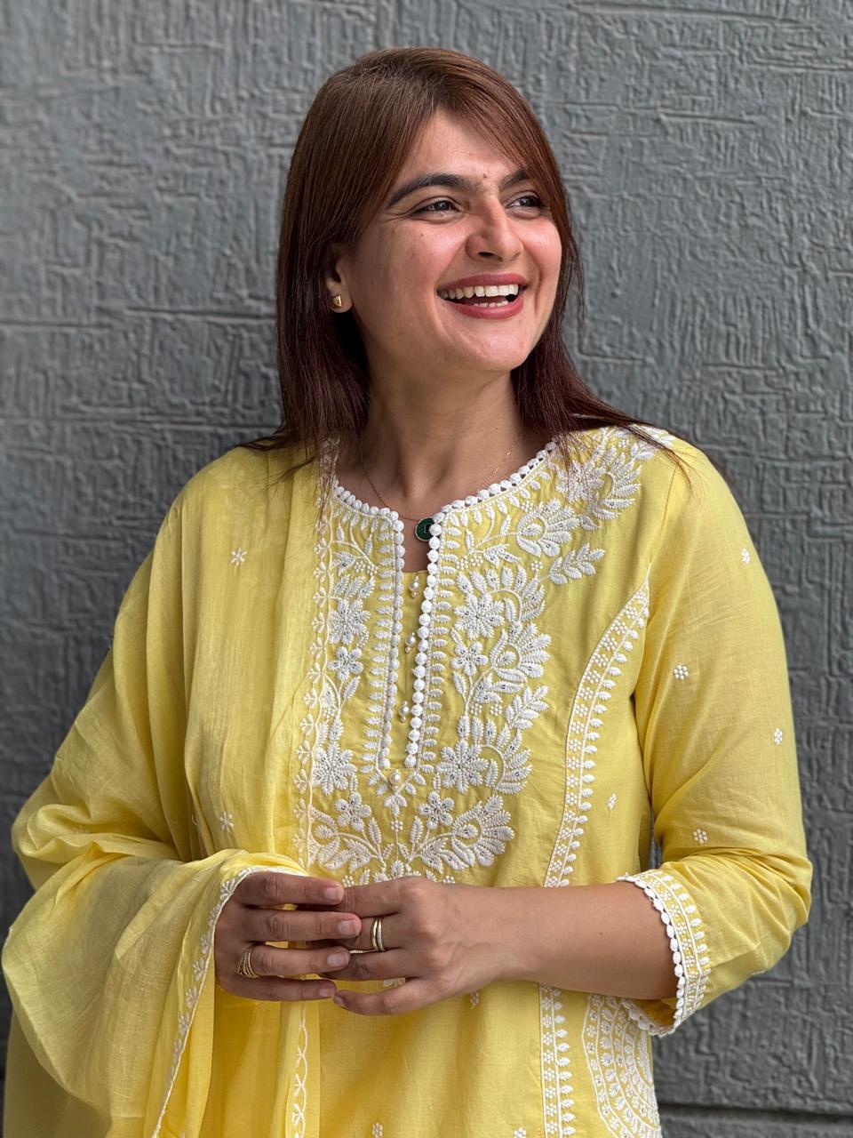 Yellow Lakhnavi Suit Set