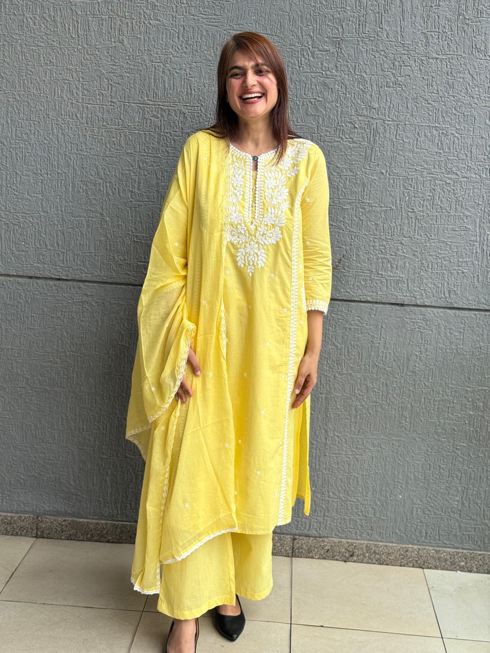 Yellow Lakhnavi Suit Set